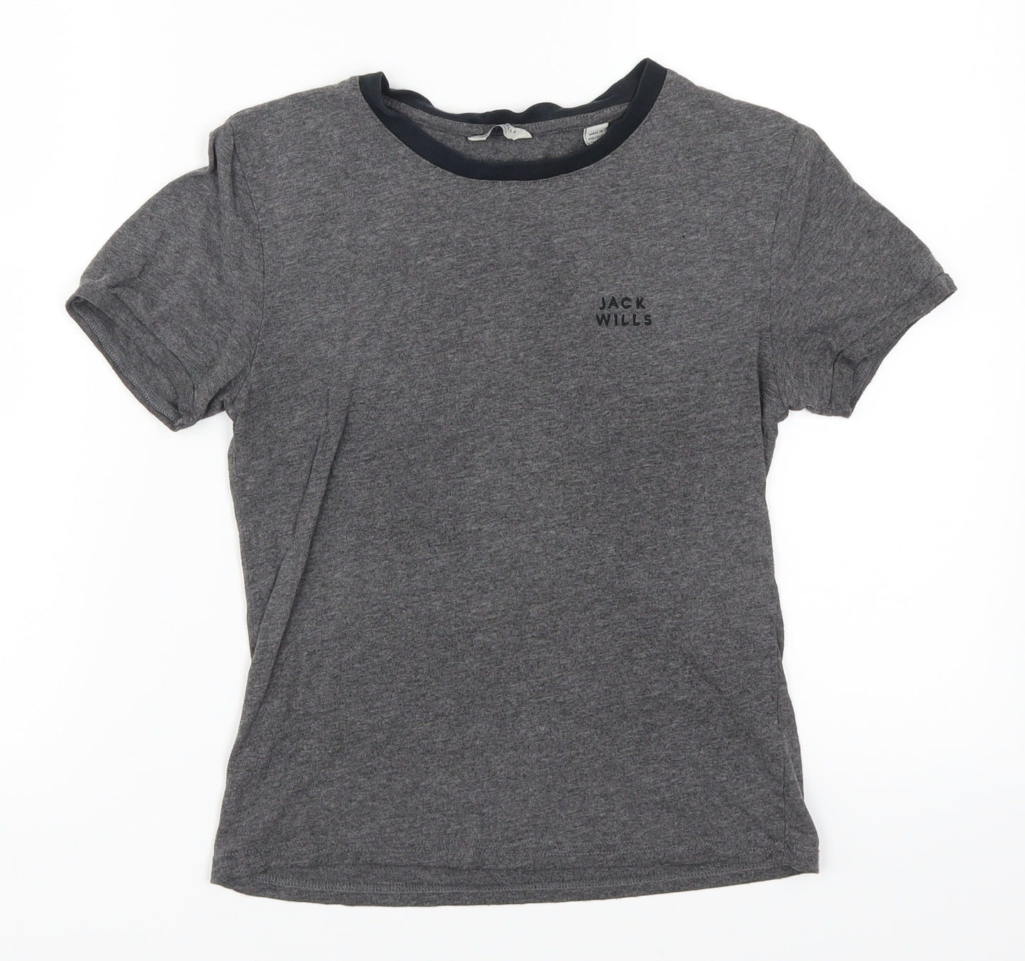 Jack Wills Womens Grey   Basic T-Shirt Size 8