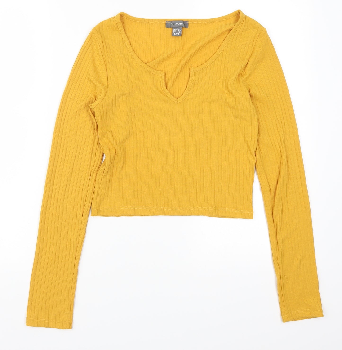 Primark Womens Yellow   Basic T-Shirt Size 6  - Mustard Yellow