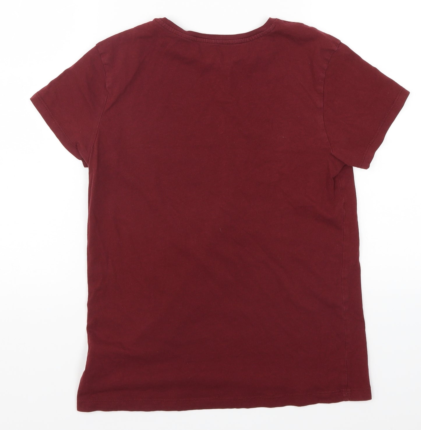 Primark Womens Red   Basic T-Shirt Size 6  - Roses Keep Positive