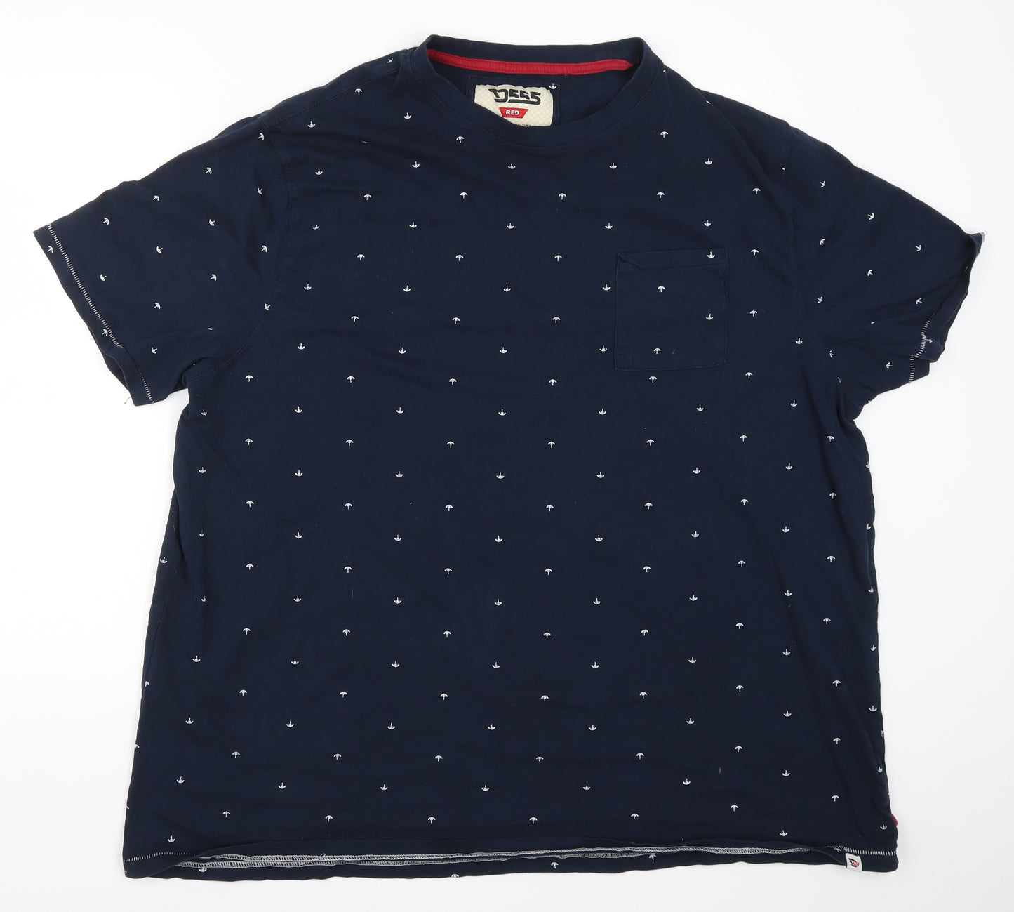 D555 Mens Blue Geometric   T-Shirt Size 4XL