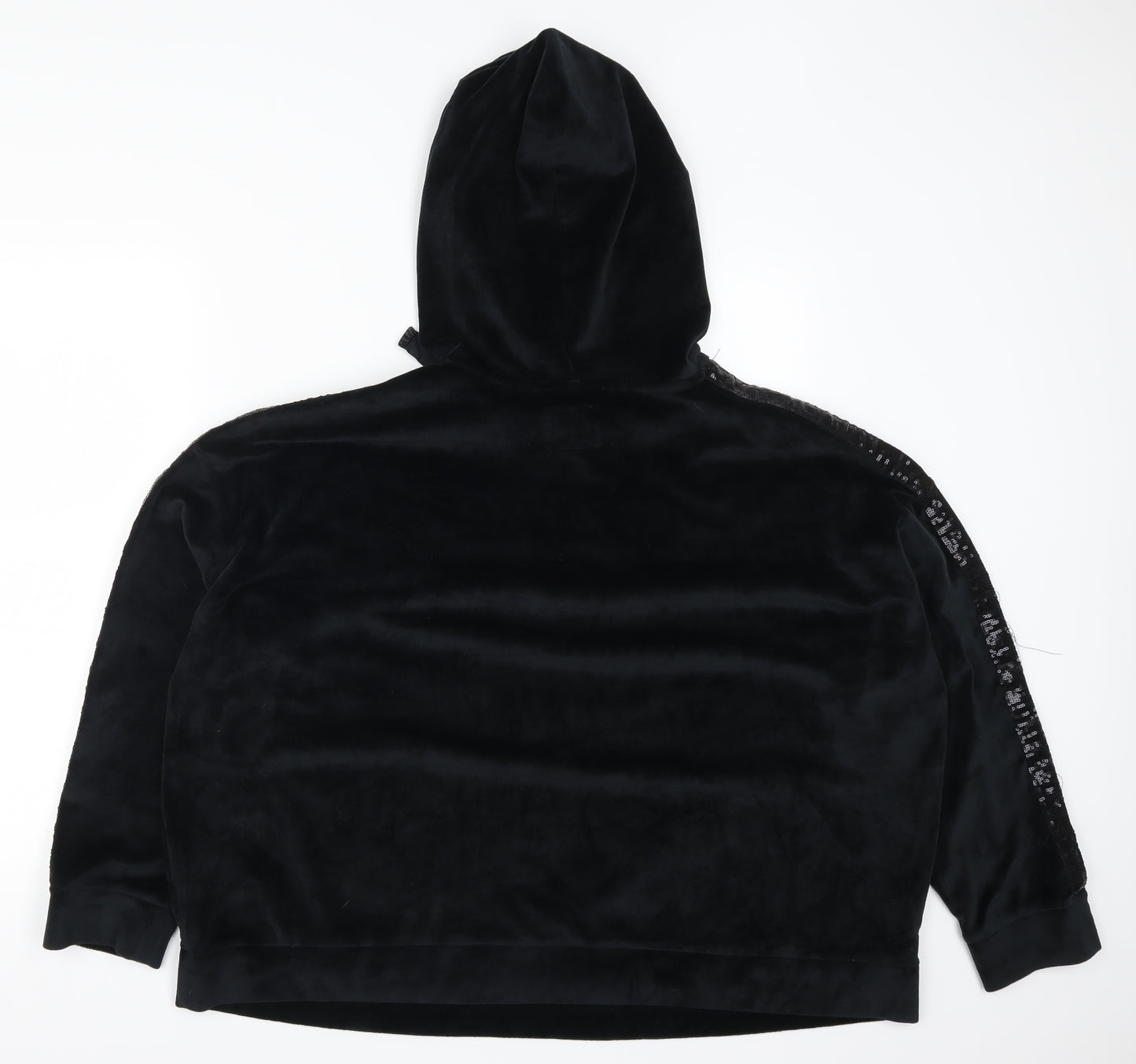 F&F Womens Black Solid  Top Pyjama Top Size 20  - Sequin