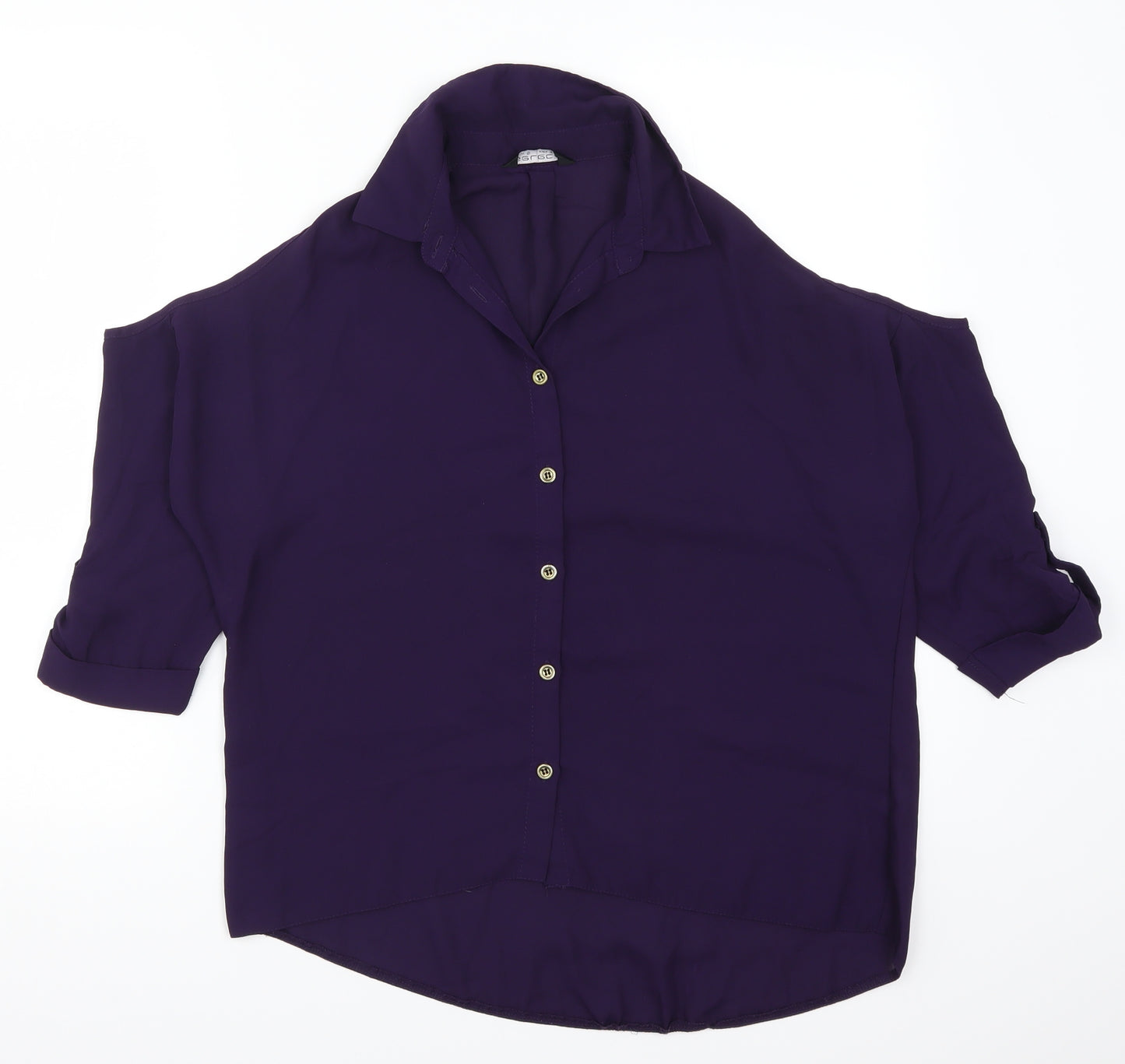 Select Womens Purple   Basic Button-Up Size 6