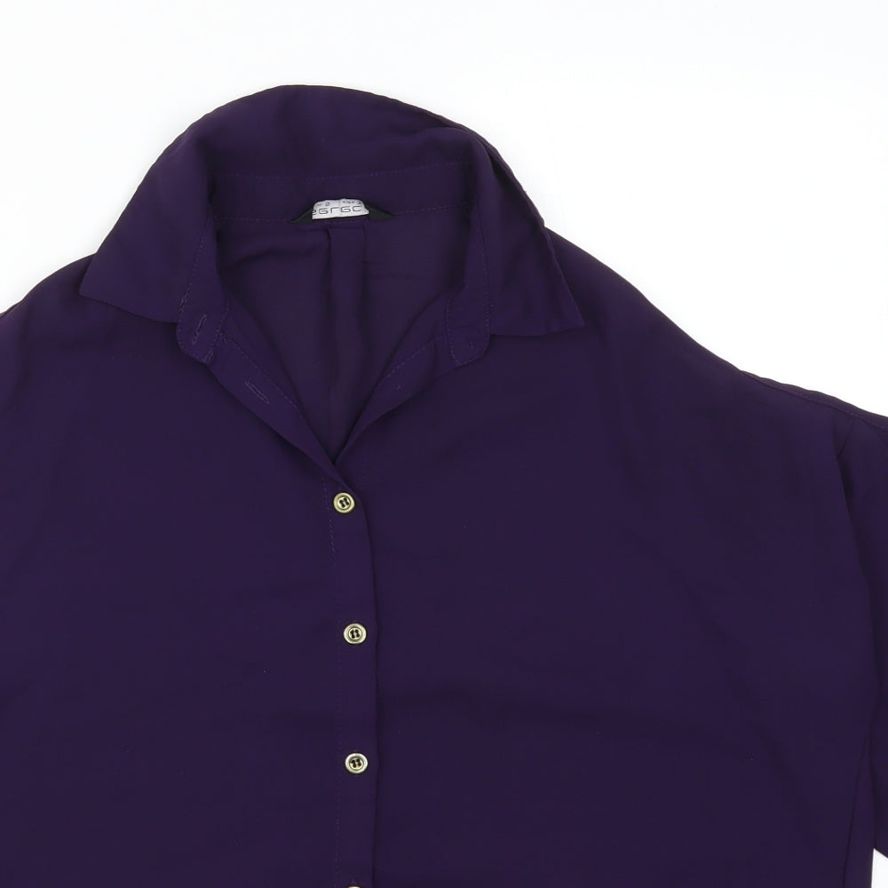 Select Womens Purple   Basic Button-Up Size 6