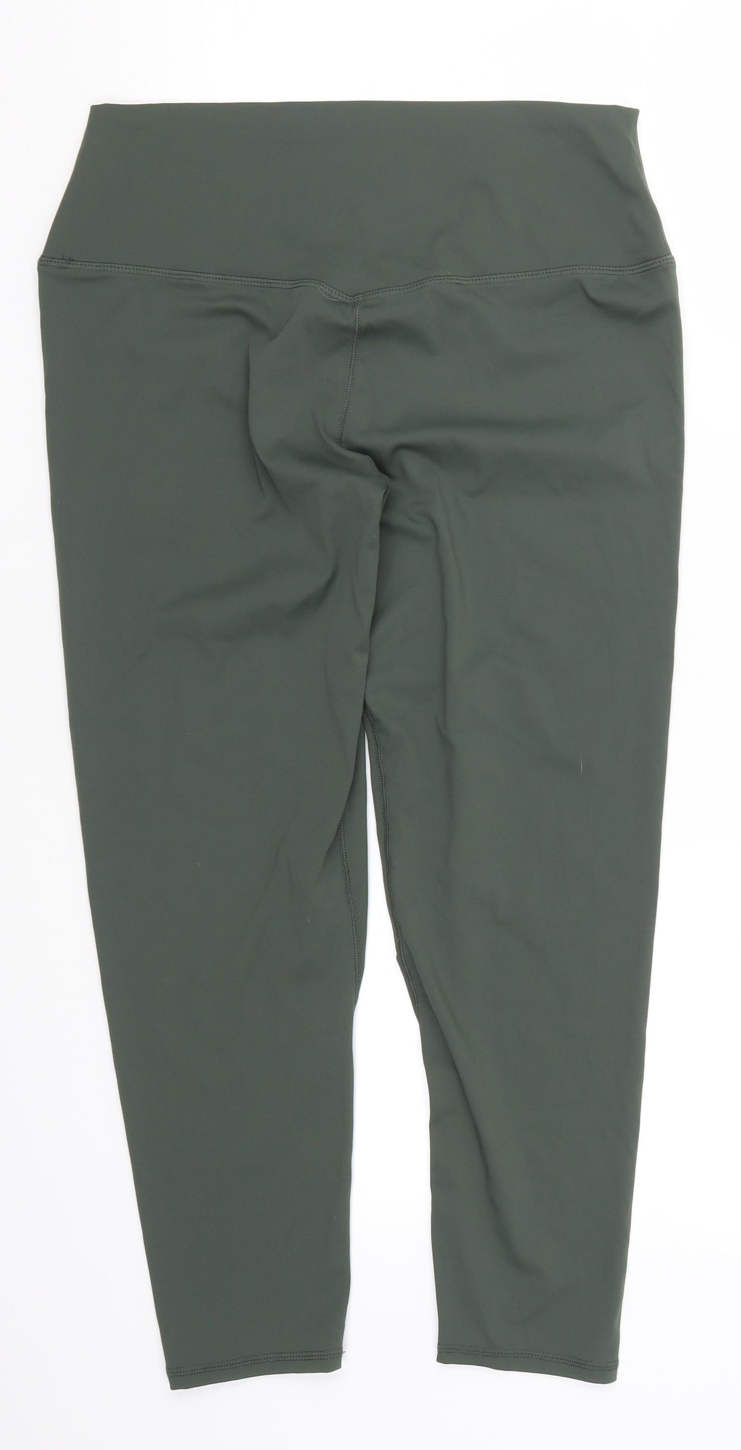PRETTYLITTLETHING Womens Green   Cropped Leggings Size 14 L24 in