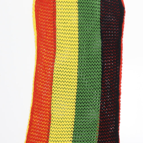 PRETTYLITTLETHING Womens Multicoloured Striped Knit Tank Dress  Size M