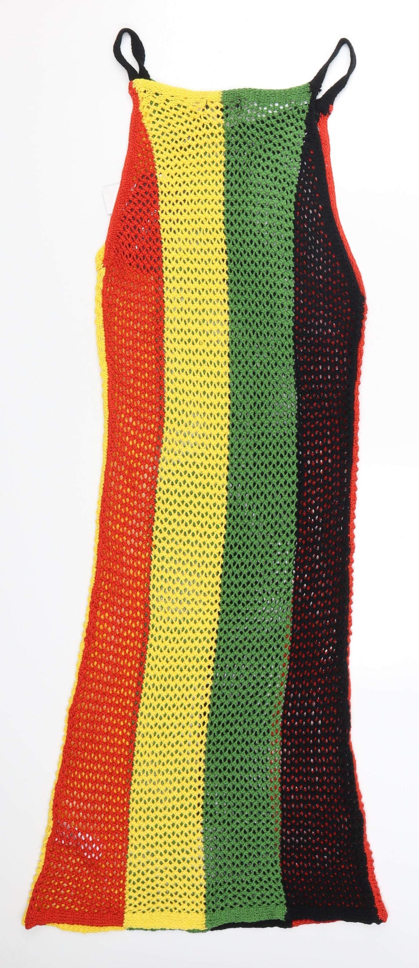 PRETTYLITTLETHING Womens Multicoloured Striped Knit Tank Dress  Size M
