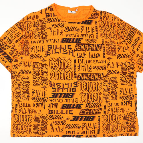 Primark Womens Orange   Basic T-Shirt Size 22  - Billie Eilish