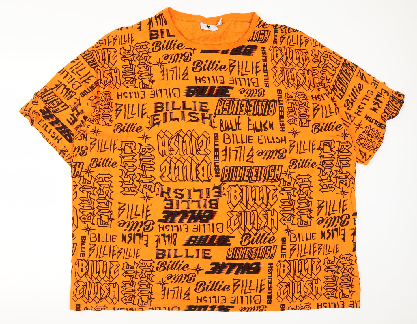 Primark Womens Orange   Basic T-Shirt Size 22  - Billie Eilish