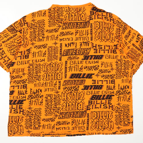 Primark Womens Orange   Basic T-Shirt Size 22  - Billie Eilish