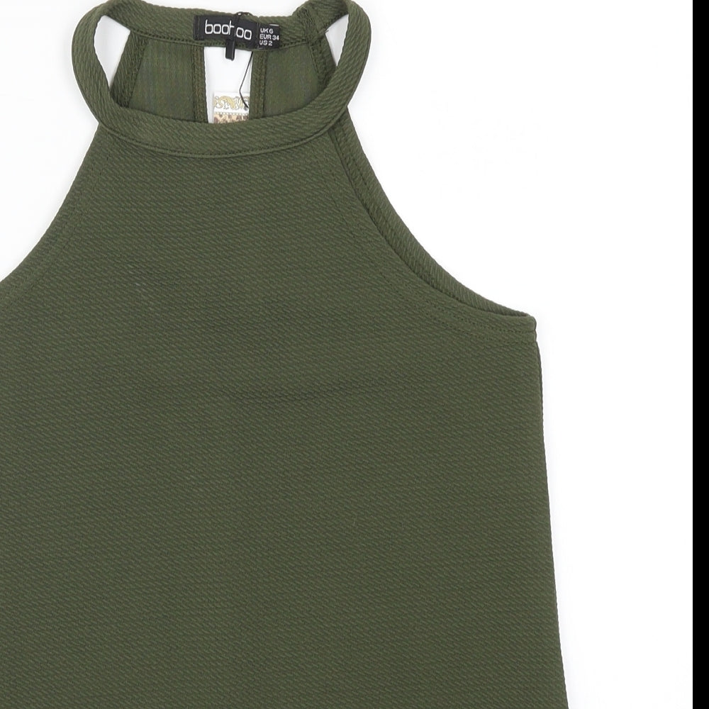 Boohoo Womens Green   Basic Tank Size 6