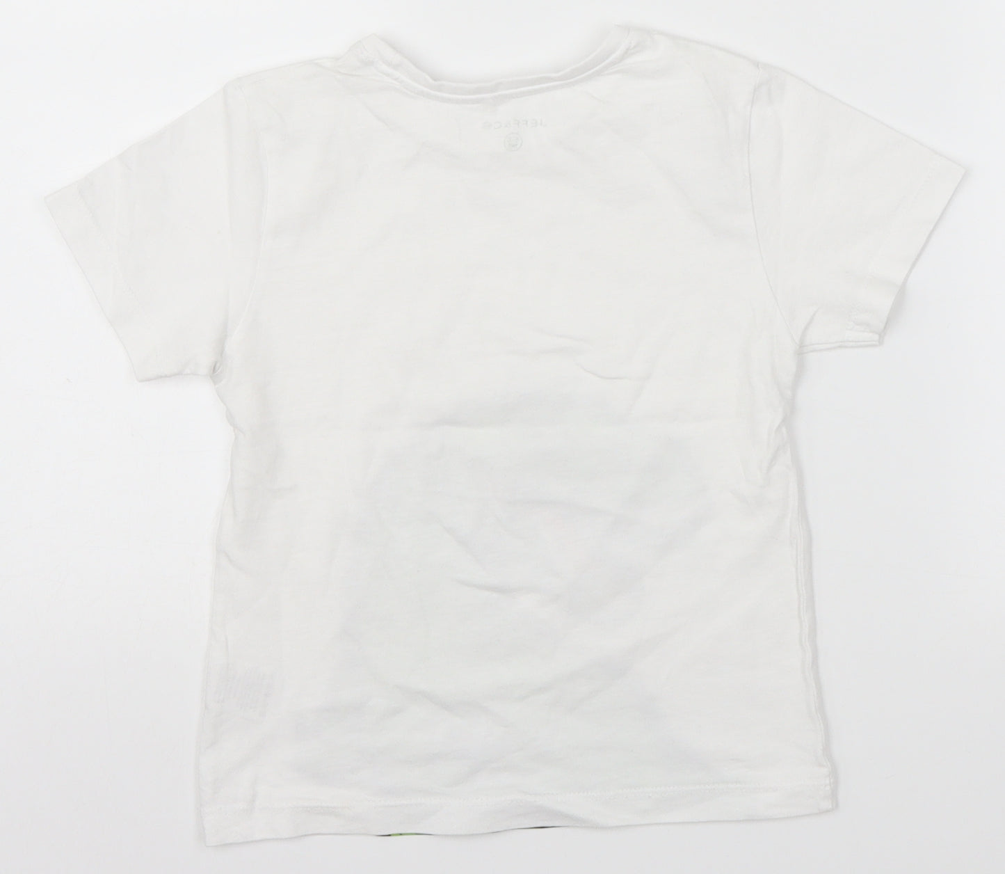 Jeff & Co Boys White   Basic T-Shirt Size 5-6 Years  - T-Rex