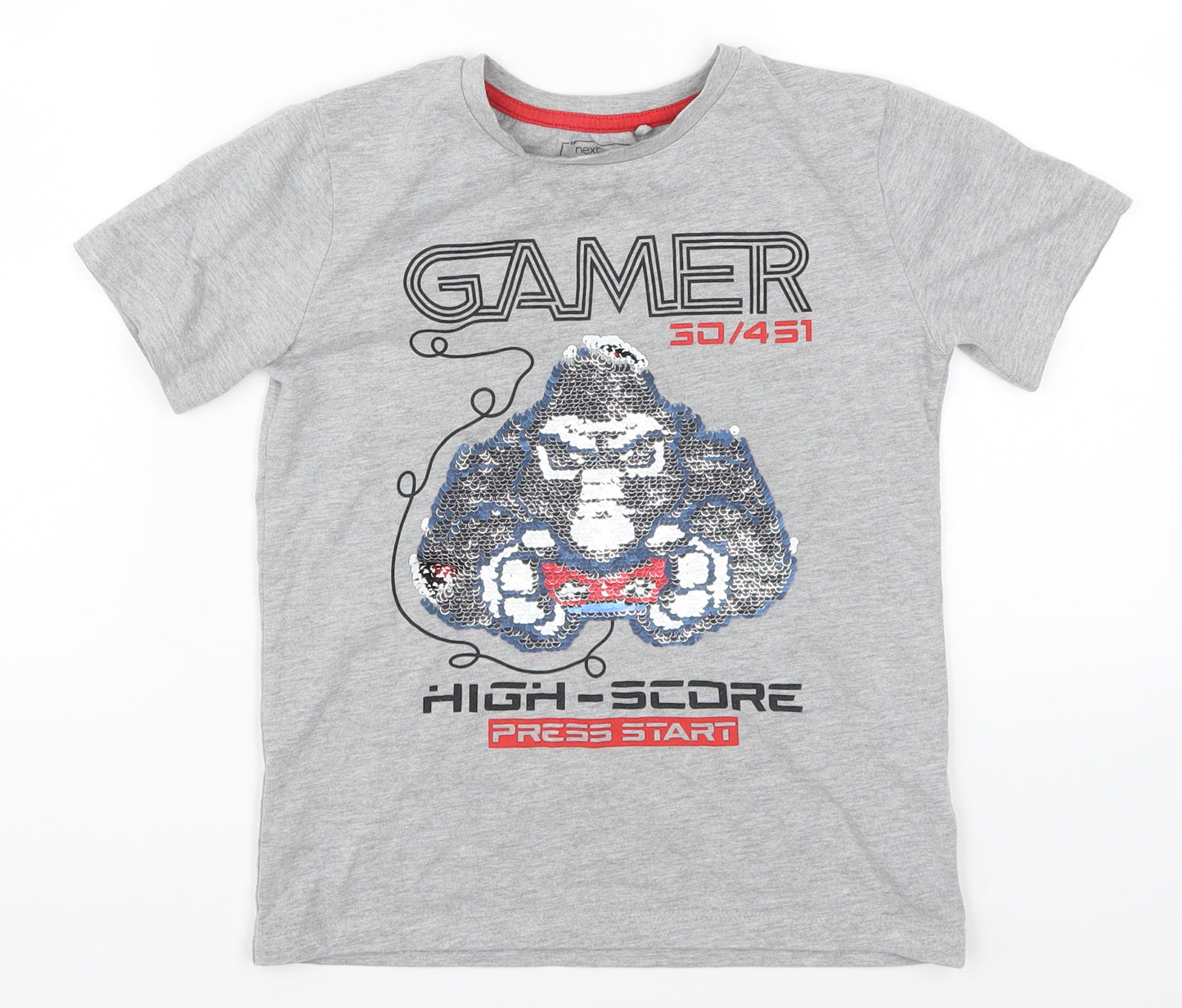 NEXT Boys Grey   Basic T-Shirt Size 6 Years  - Gamer High Score