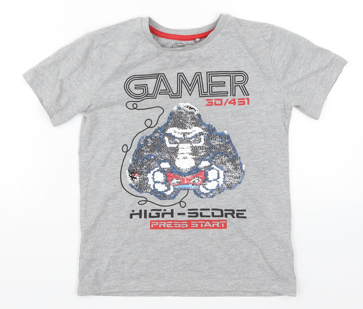 NEXT Boys Grey   Basic T-Shirt Size 6 Years  - Gamer High Score