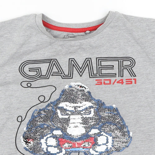 NEXT Boys Grey   Basic T-Shirt Size 6 Years  - Gamer High Score