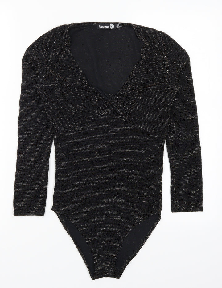 Boohoo Womens Gold Bodysuit One-Piece Size 8