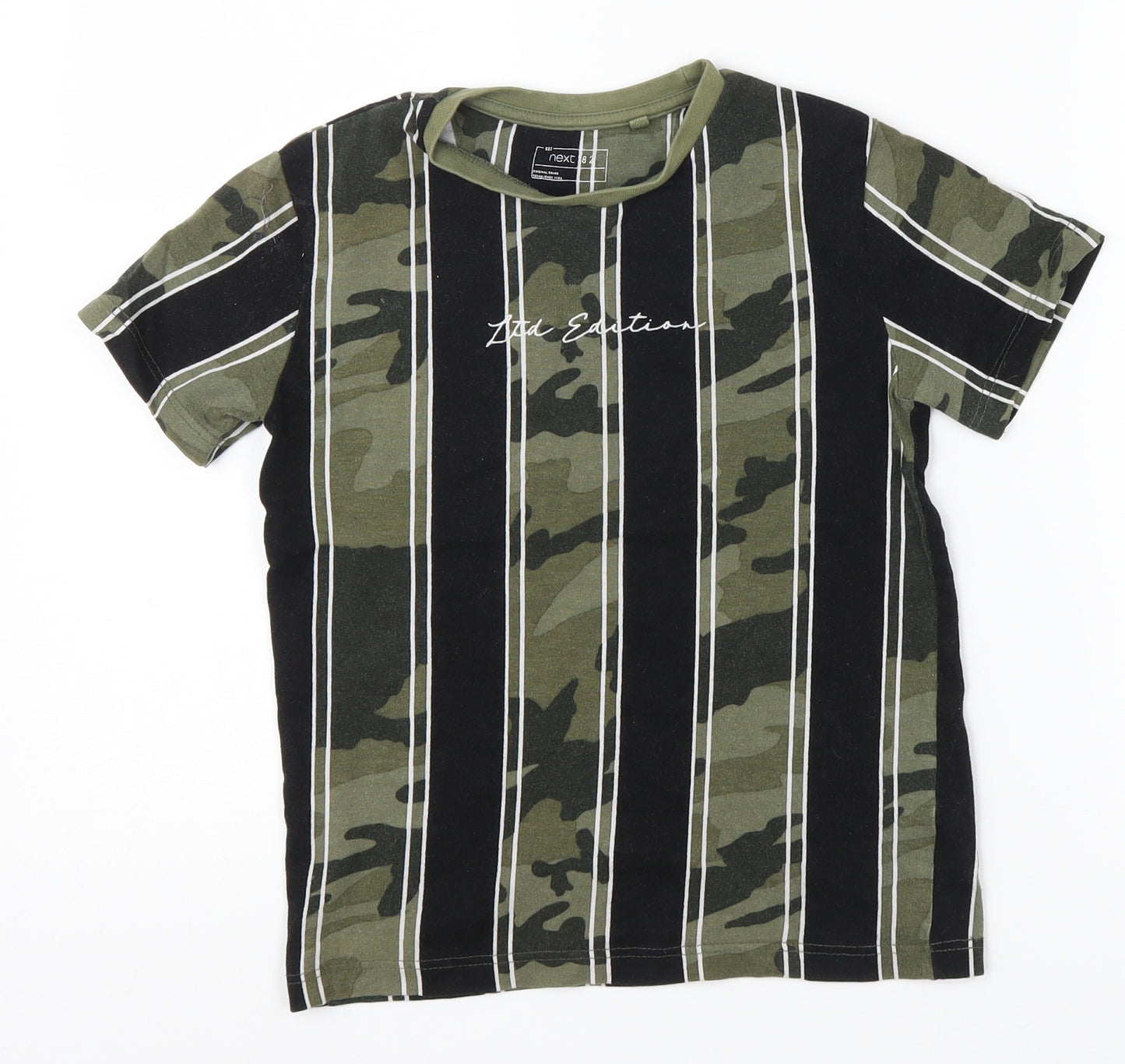 NEXT Boys Green Striped  Basic T-Shirt Size 6 Years  - Ltd Edition