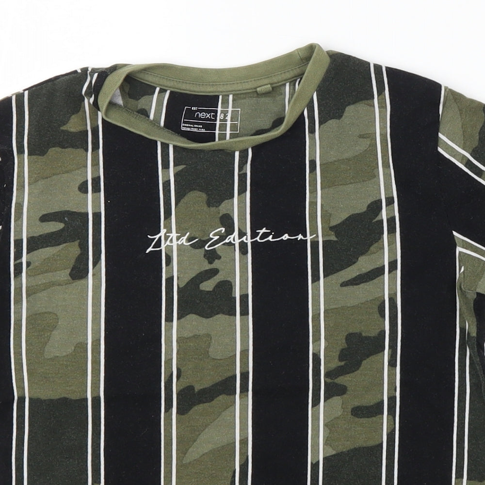 NEXT Boys Green Striped  Basic T-Shirt Size 6 Years  - Ltd Edition