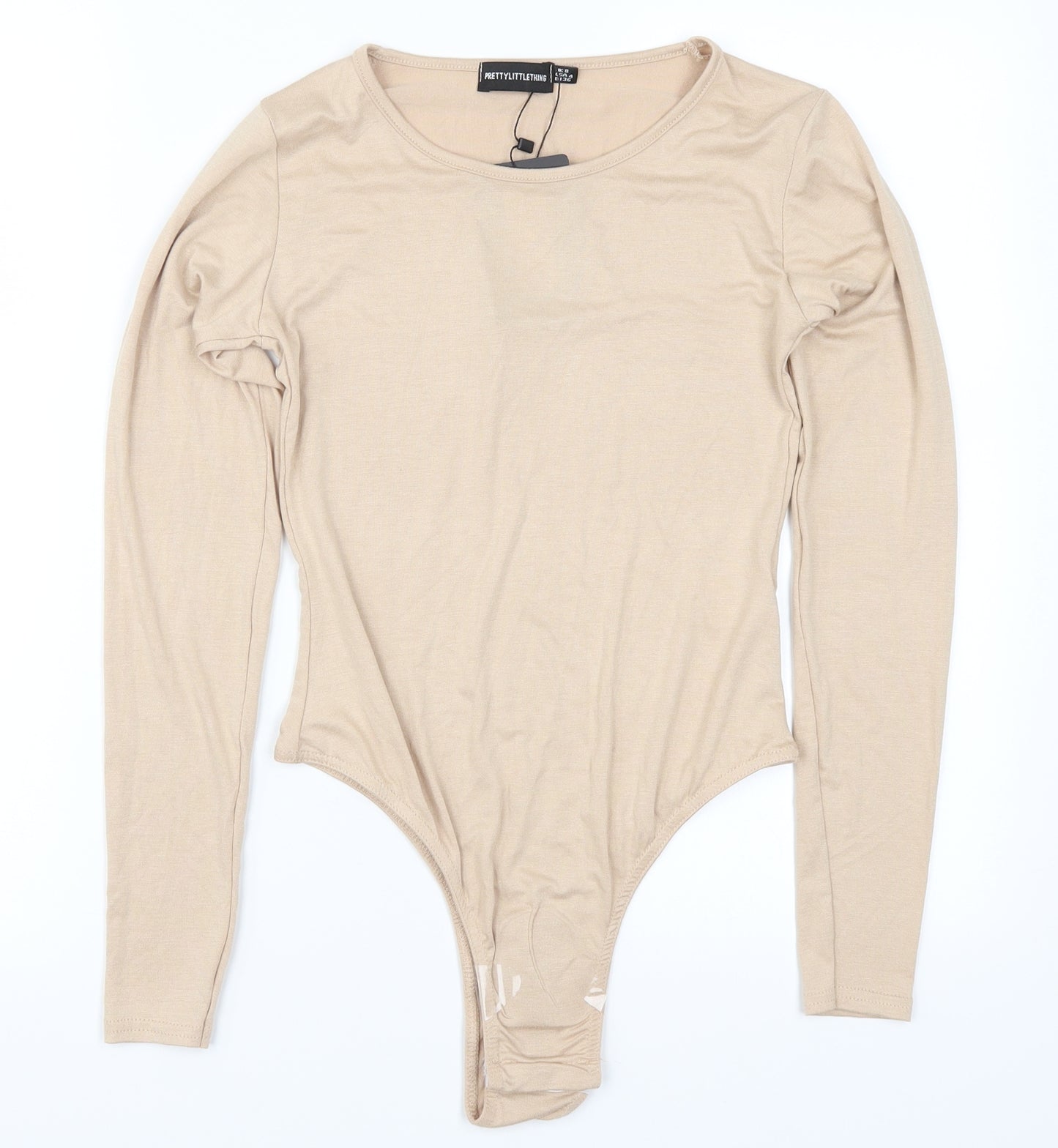 PRETTYLITTLETHING Womens Beige   Bodysuit One-Piece Size 8