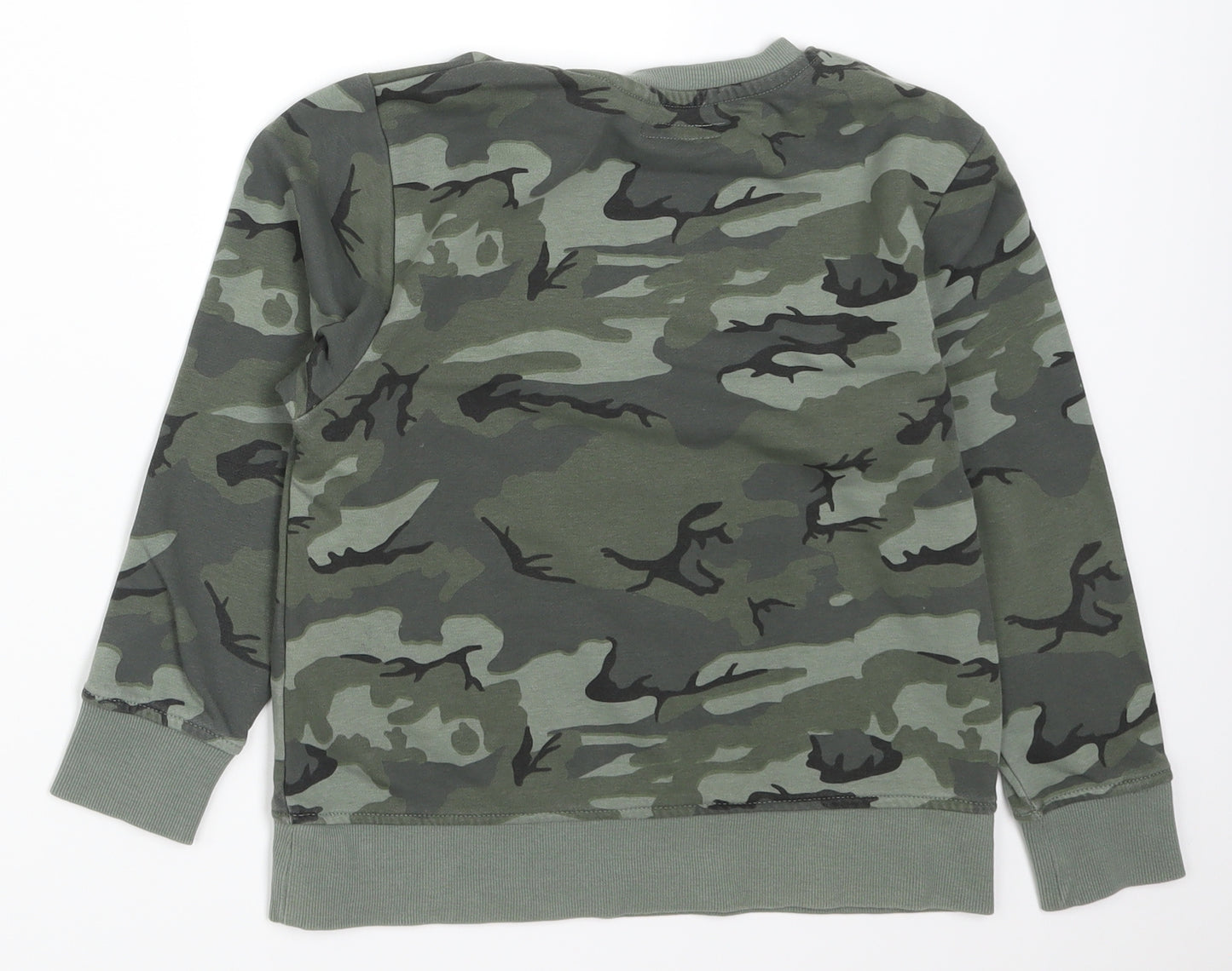 NEXT Boys Green Camouflage  Pullover Sweatshirt Size 7 Years