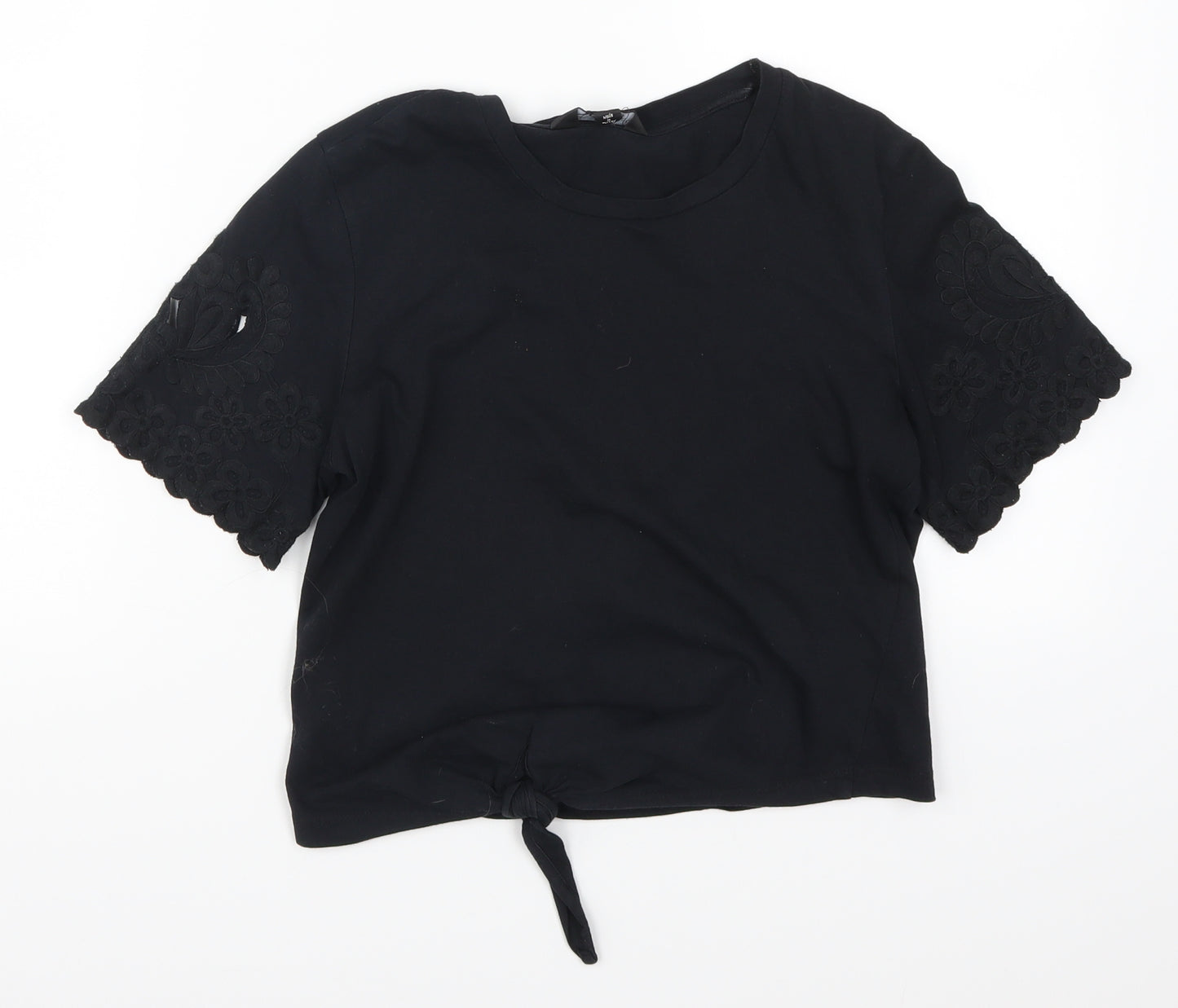 Miss Selfridge Womens Black   Basic T-Shirt Size 8