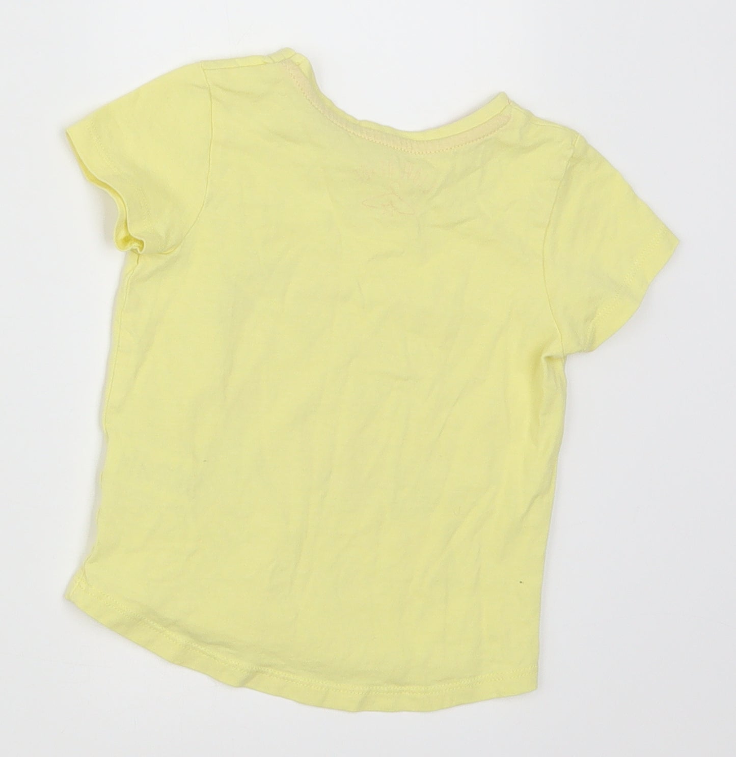 Matalan Girls Yellow   Basic T-Shirt Size 9-12 Months  - I'm Grandad's Favourite Girl