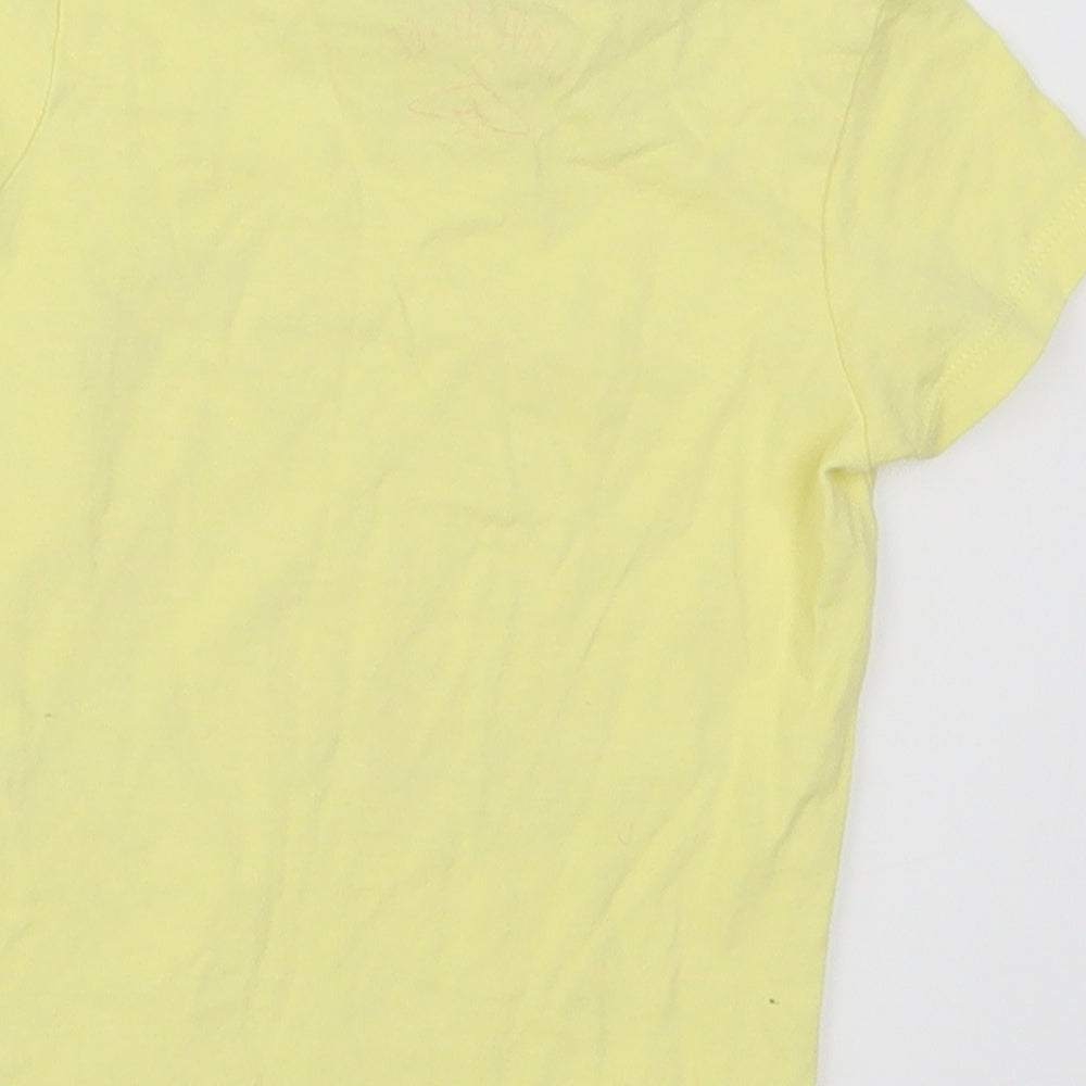 Matalan Girls Yellow   Basic T-Shirt Size 9-12 Months  - I'm Grandad's Favourite Girl