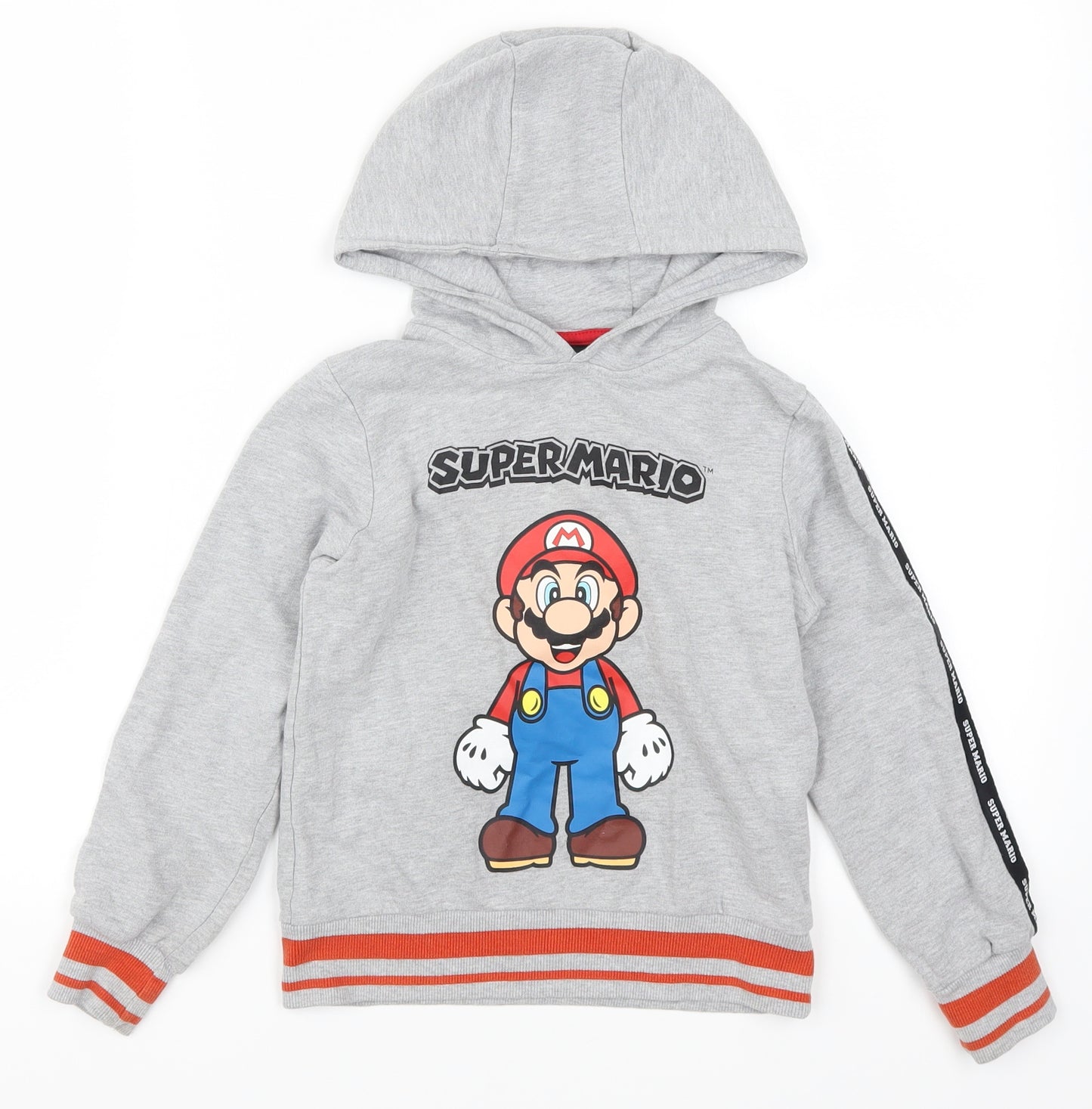 Super Mario Boys Grey   Pullover Hoodie Size 6 Years  - Super Mario