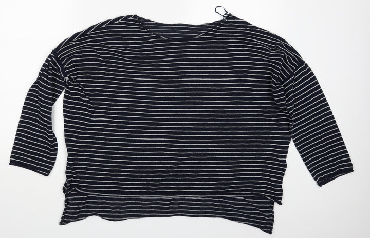 Zara Womens Blue Striped Pullover Sweatshirt Size M