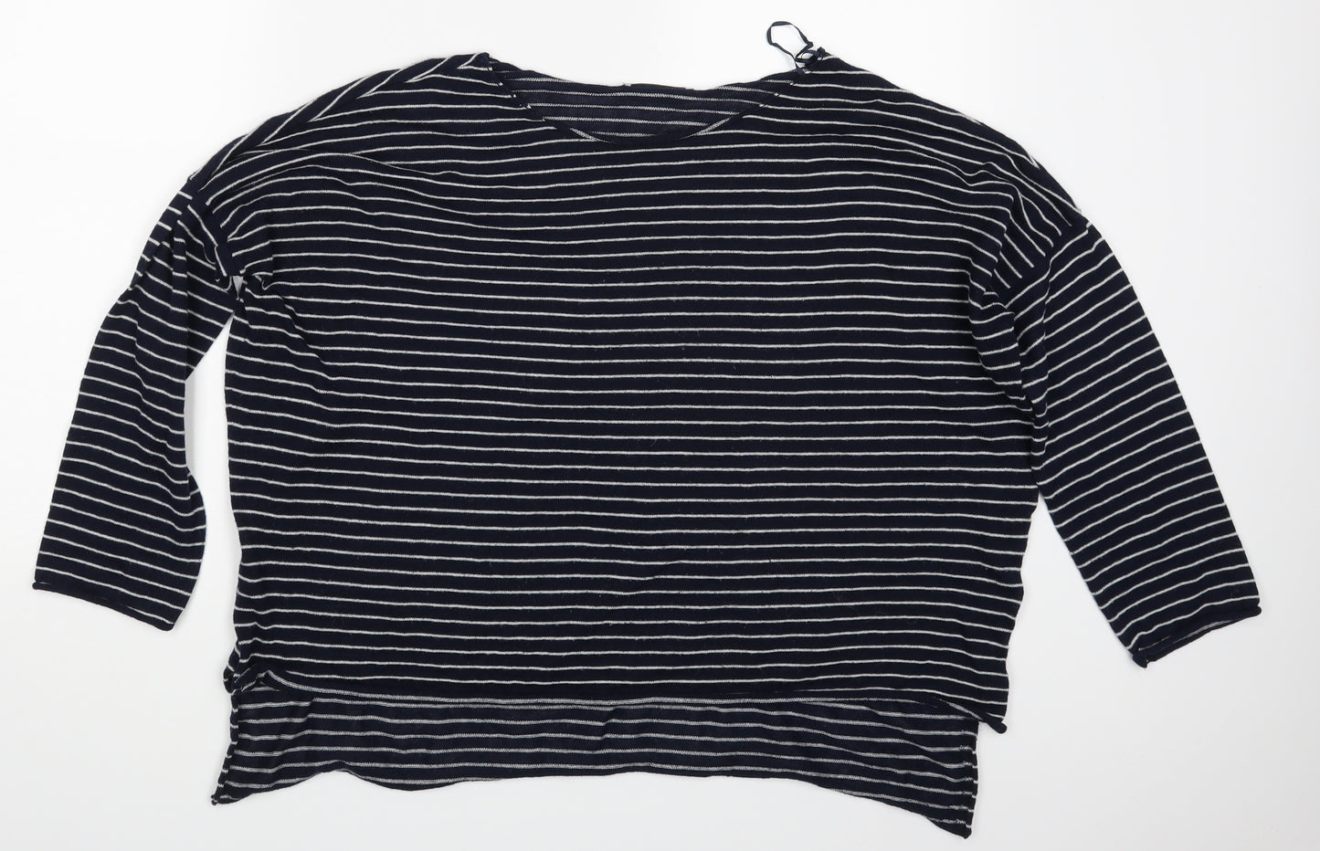 Zara Womens Blue Striped  Pullover Sweatshirt Size M