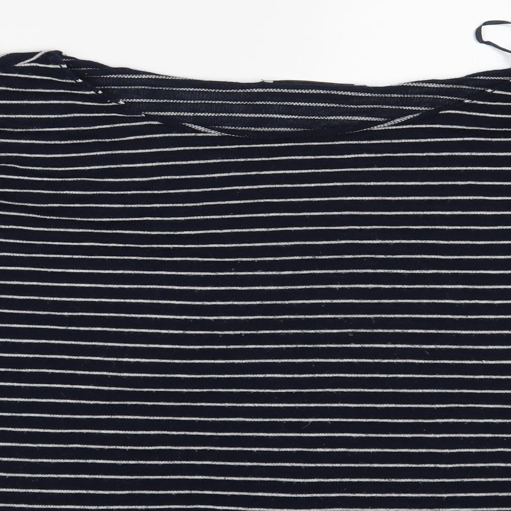 Zara Womens Blue Striped  Pullover Sweatshirt Size M