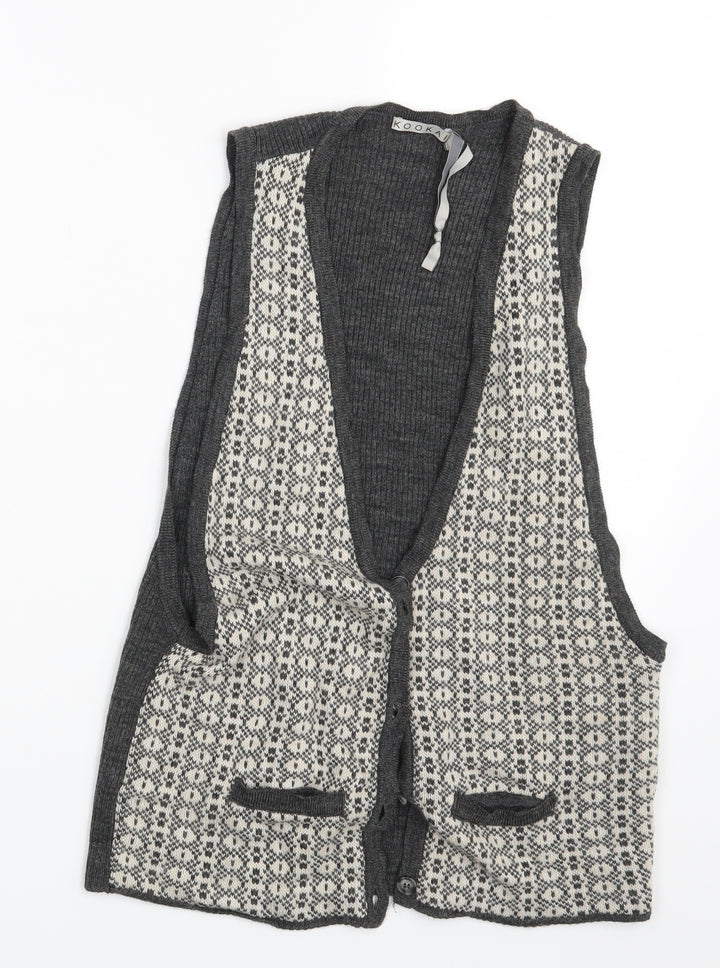 Kookai Womens Grey   3-in-1 Jacket Waistcoat One Size