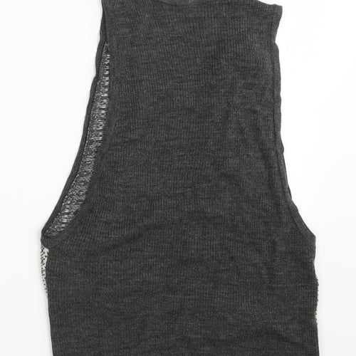 Kookai Womens Grey   3-in-1 Jacket Waistcoat One Size