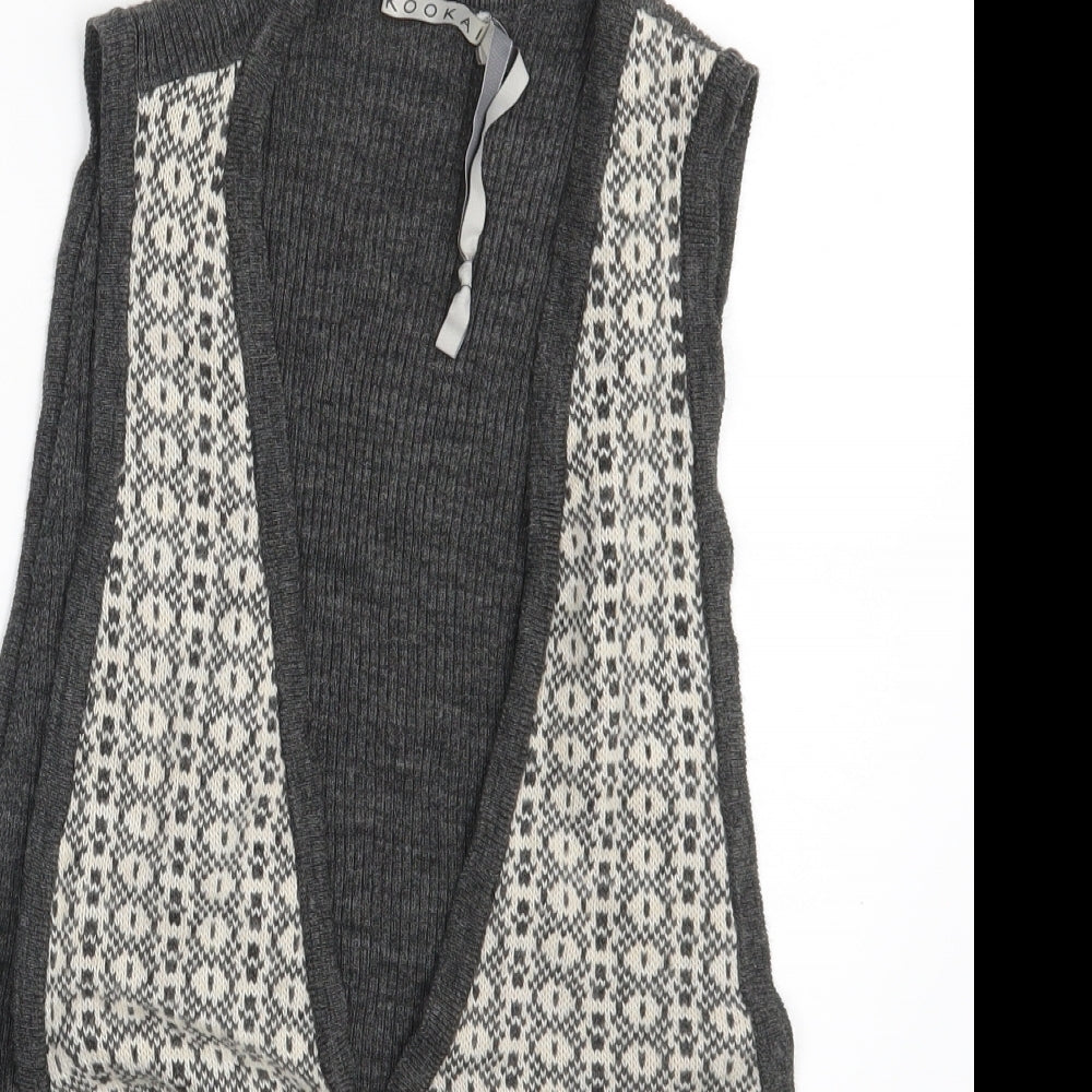 Kookai Womens Grey   3-in-1 Jacket Waistcoat One Size