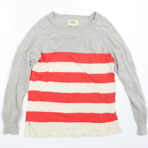 Papaya Womens Multicoloured Striped  Pullover Sweatshirt Size 10