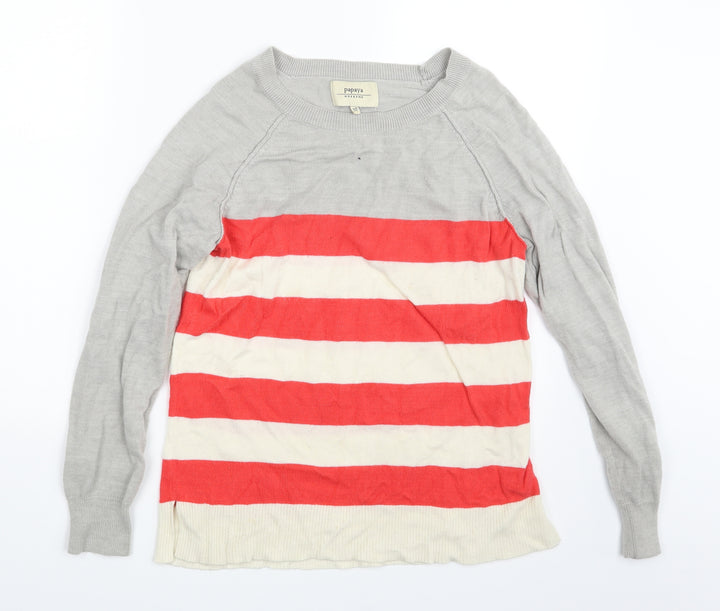 Papaya Womens Multicoloured Striped  Pullover Sweatshirt Size 10