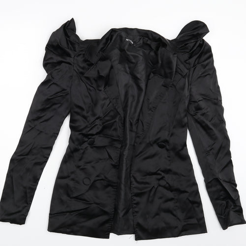 PRETTYLITTLETHING Womens Black   Jacket Blazer Size 6