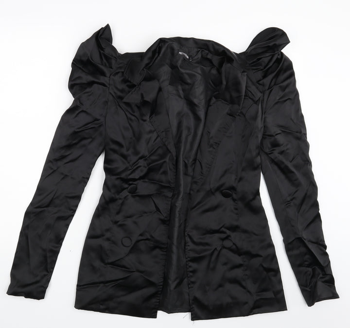 PRETTYLITTLETHING Womens Black   Jacket Blazer Size 6