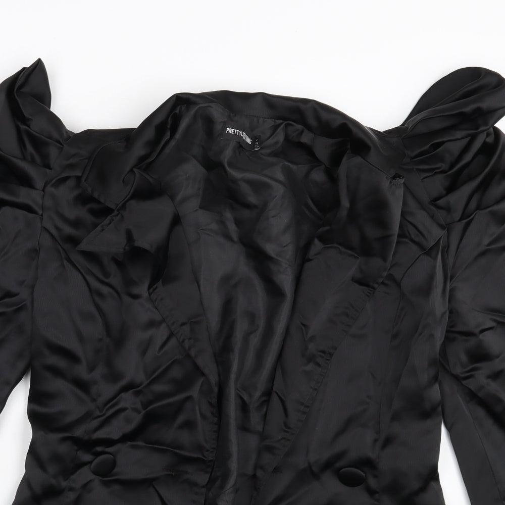 PRETTYLITTLETHING Womens Black   Jacket Blazer Size 6
