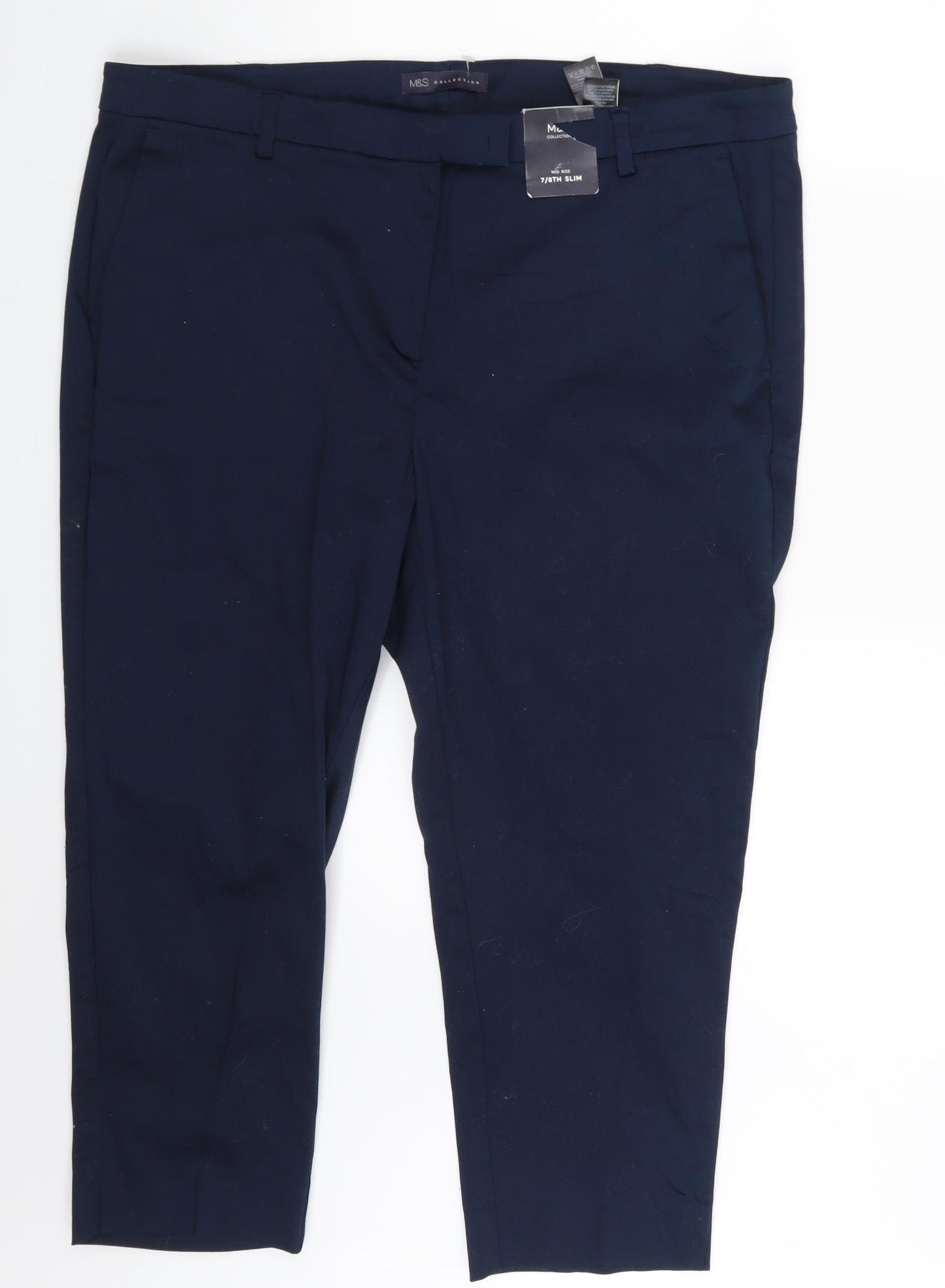 M&S Womens Blue   Capri Trousers Size 20 L20 in