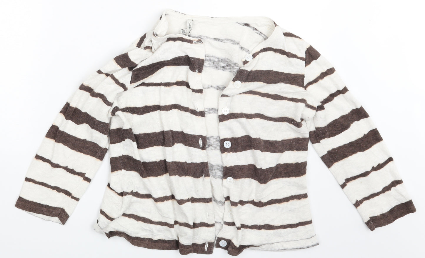 Laura Ashley Womens Multicoloured Striped  Cardigan Jumper Size 14