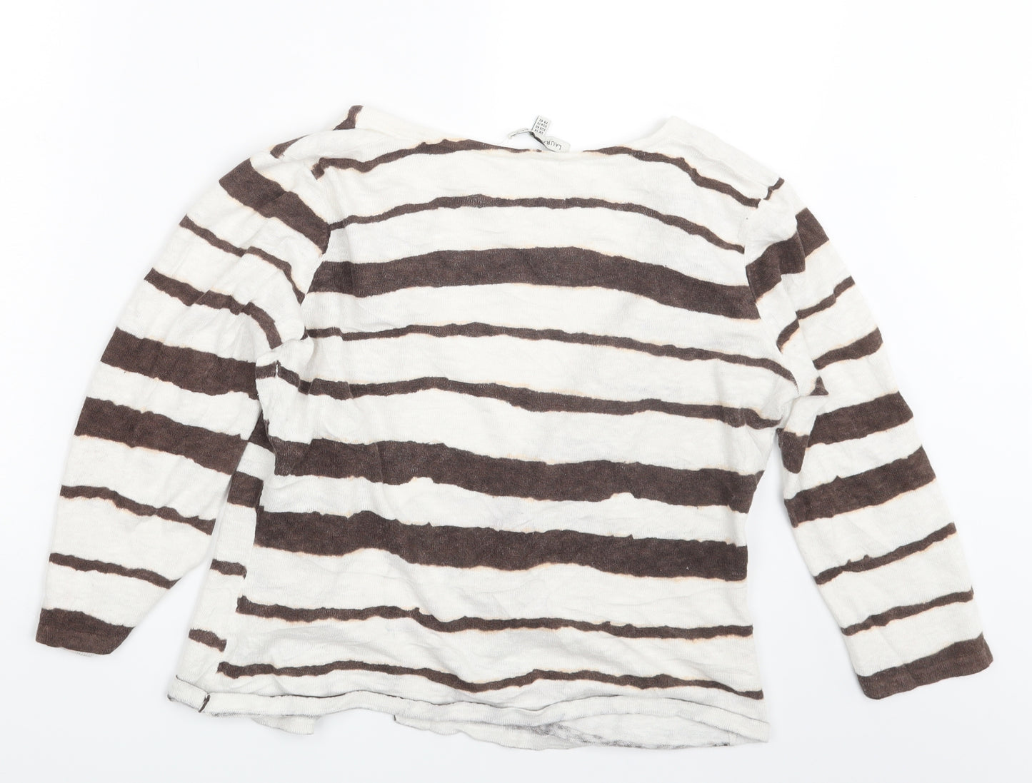 Laura Ashley Womens Multicoloured Striped  Cardigan Jumper Size 14