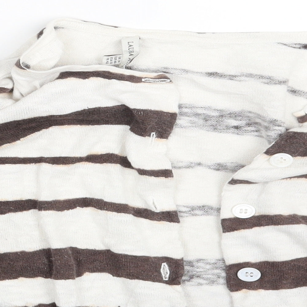 Laura Ashley Womens Multicoloured Striped  Cardigan Jumper Size 14