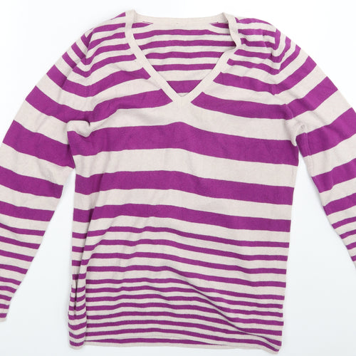 Preworn Womens Multicoloured Striped  Pullover Jumper One Size