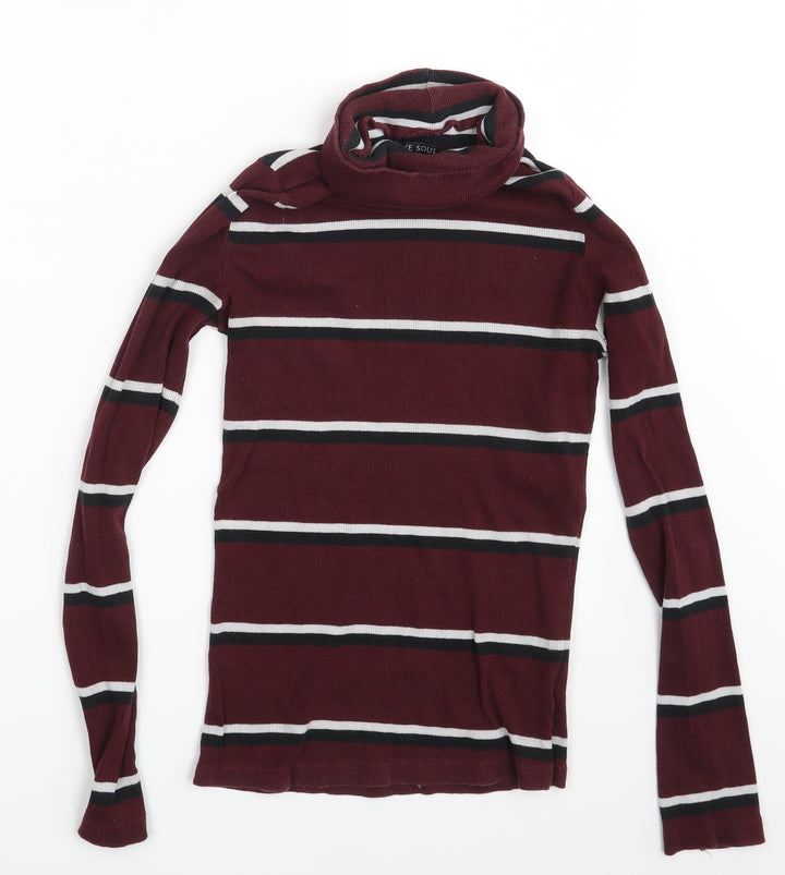 Brave Soul Womens Multicoloured Striped  Pullover Jumper Size M
