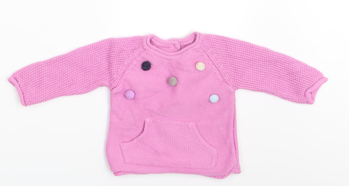 Nutmeg Girls Pink Pullover Jumper Size 3-6 Months