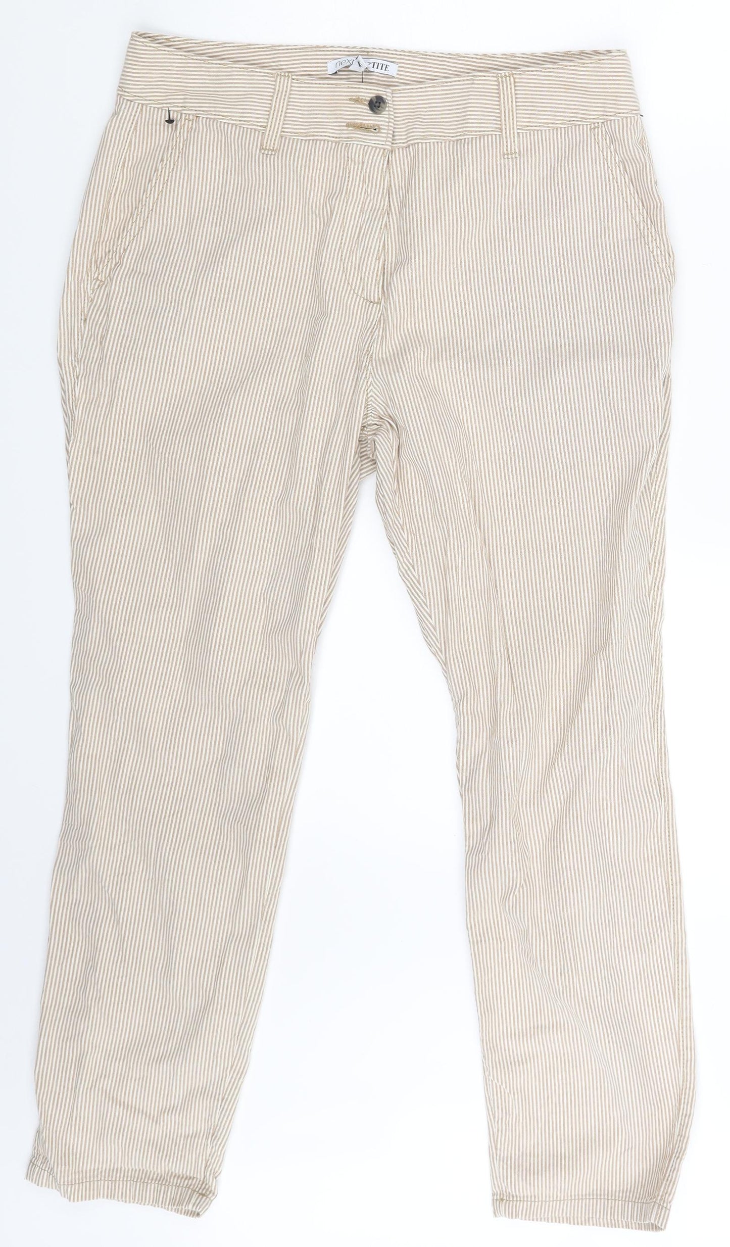 NEXT Womens Beige Striped  Trousers  Size 12 L24 in