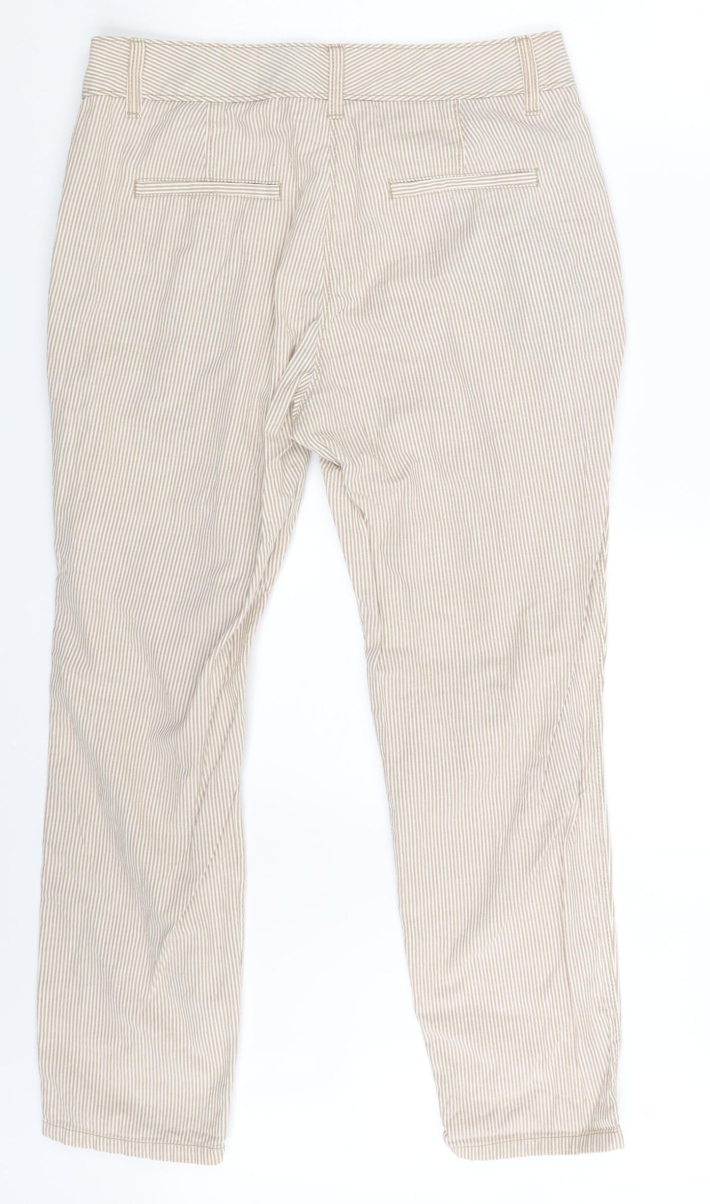 NEXT Womens Beige Striped  Trousers  Size 12 L24 in