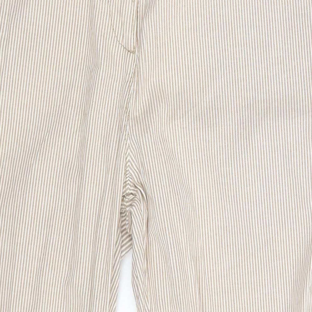 NEXT Womens Beige Striped  Trousers  Size 12 L24 in
