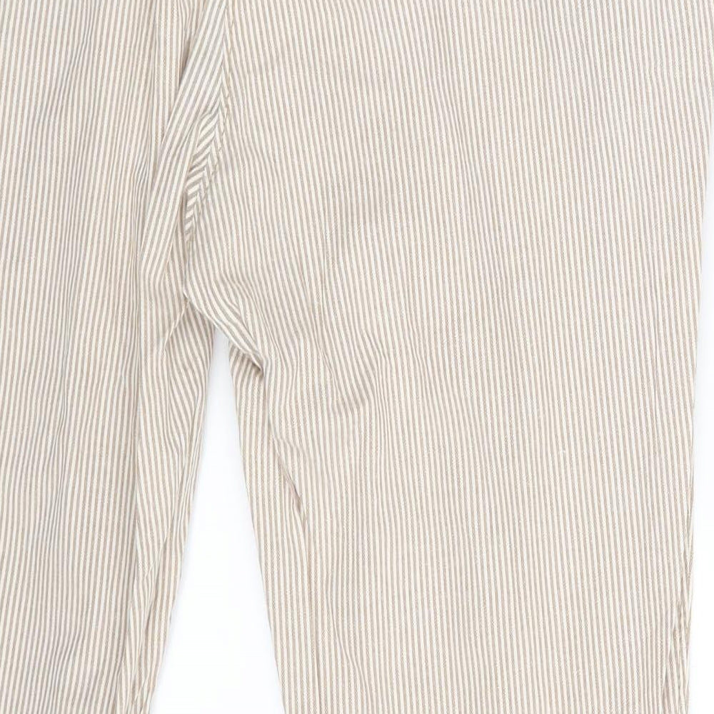NEXT Womens Beige Striped  Trousers  Size 12 L24 in