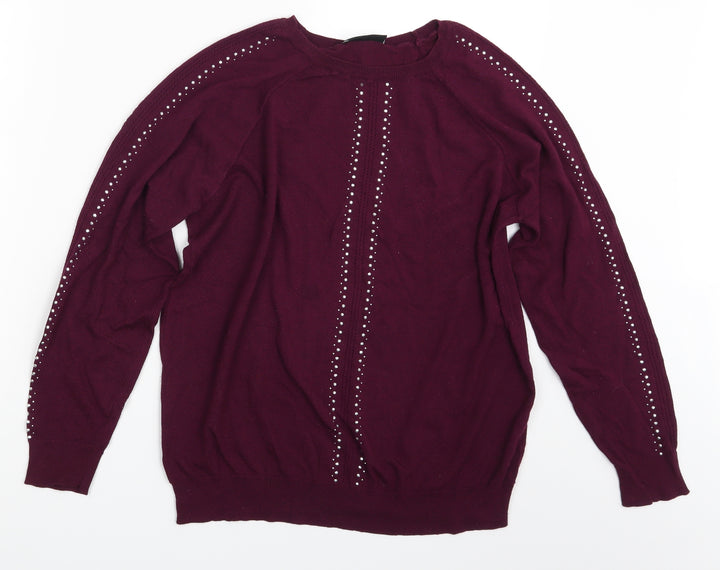 Wallis Womens Purple Pullover Sweatshirt Size M
